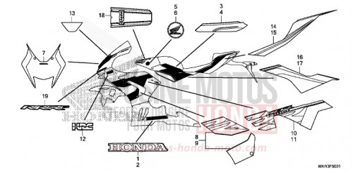 MARQUE/RAYURE (2) CBR1000SPL de 2020